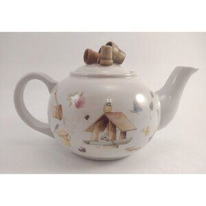 Marjolein Bastin Teapot Hallmark Gardening Bird House Bees Butterflies Feeder